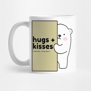 Hug plus Kisses bear design Mug